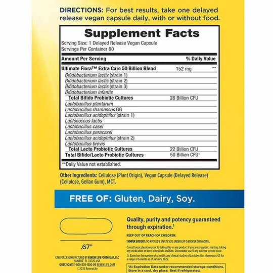 Ultimate Flora Probiotic 50 Billion Extra Care Formula, RNL